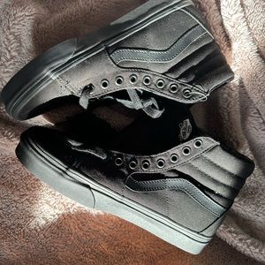 Vans Sk8-Hi Shoe (Color: Canvas Black/Black)